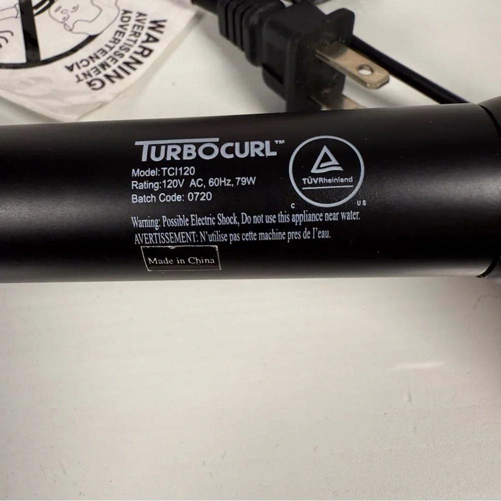 Turbo Power TurboCurl Hair Curling Styling Wand X Barrel 1.25” Temp Control